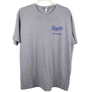 Y2K Kansas City Royals Field Crew‎ Gray Tee Shirt Mens XL or XXL 42x29 Heathered